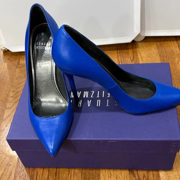 Stuart Weitzman Blue Heels - Picture 1 of 7